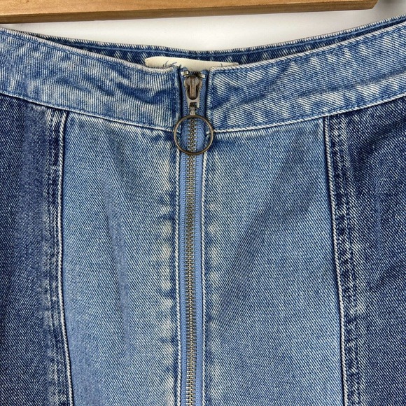 Pacsun Denim Skirt Womens Size 26 Blue Jean Mini Skirt Bohemian Zip Front - Picture 8 of 9